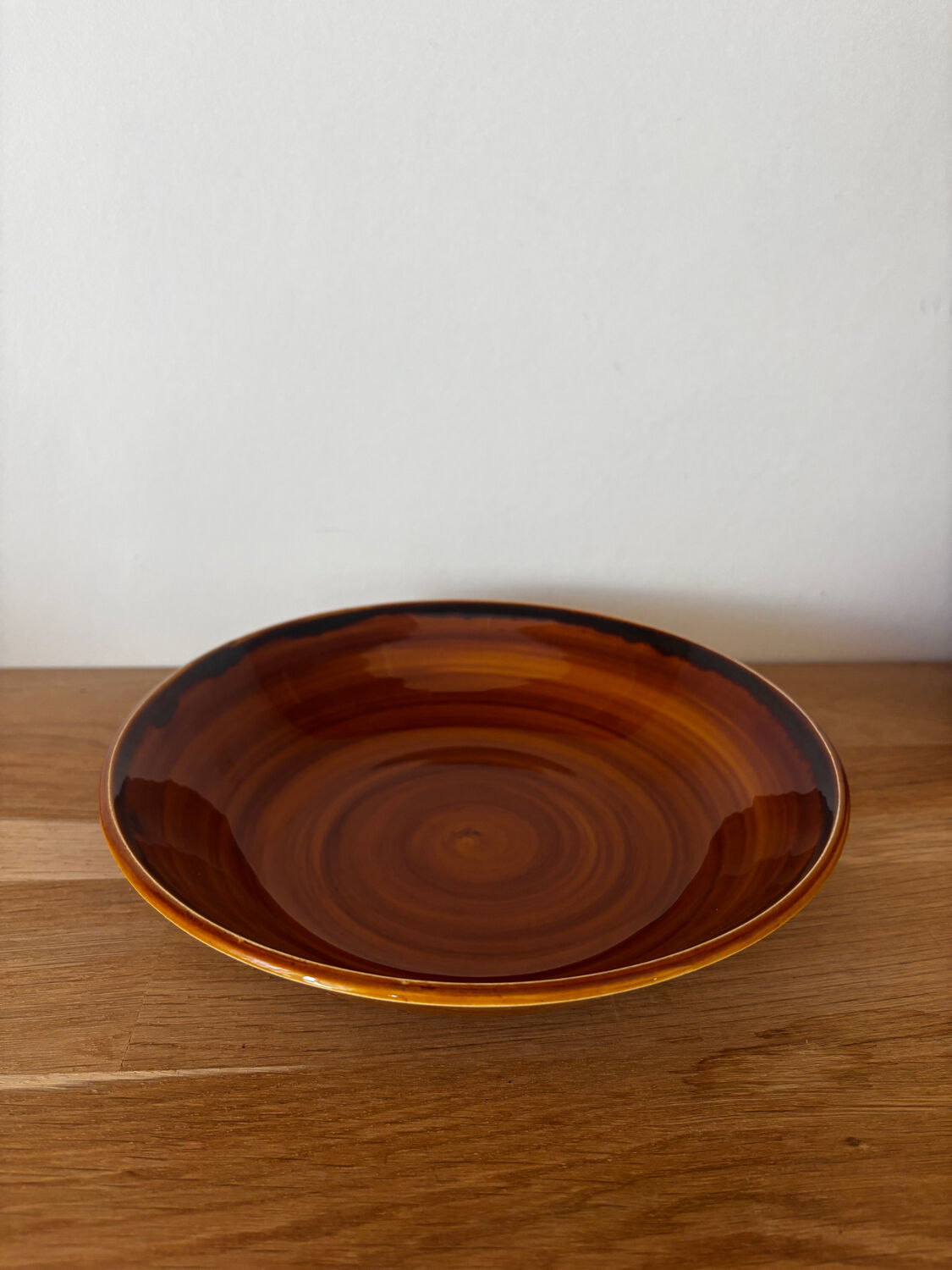 Vintage set of 6 honey brown deep plates Luneville.
