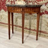 Half-moon console in walnut period Louis XVI around 1770