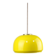 Mid-century Yellow Glass & Brass Pendant Lamp