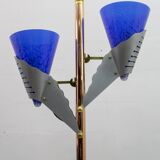 Relco Milano Modernist Italian Murano Glass and Brass Floor Lamp, 1980s