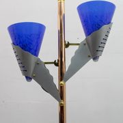 Relco Milano Modernist Italian Murano Glass and Brass Floor Lamp, 1980s