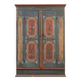 Rustic Farmhouse Folk Art Painted Bridal Cabinet