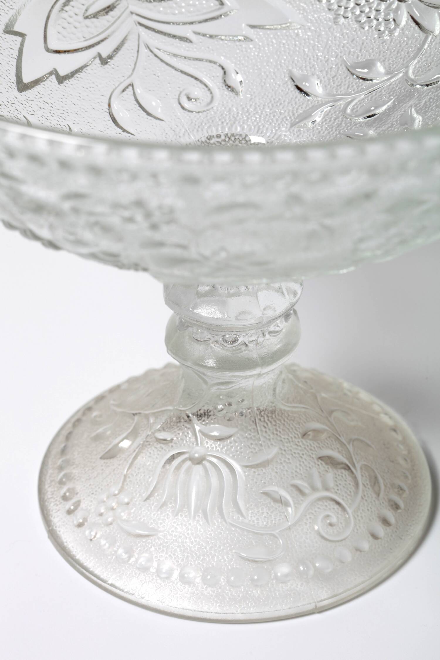 Pressed Glass Pedestal Bowl: Cibulak Pavel Panek Design / 1974