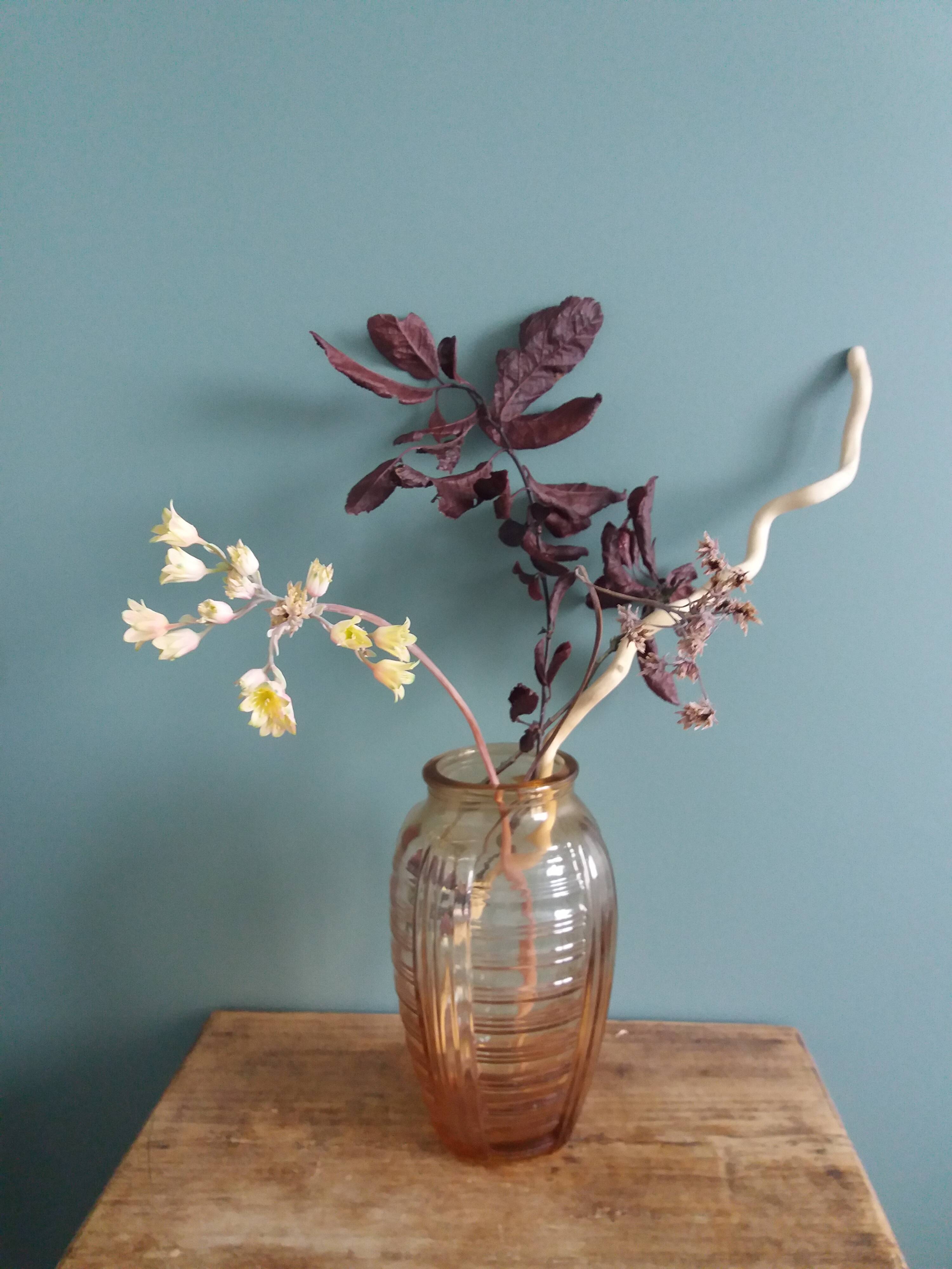 Salmon pink Art Deco vase