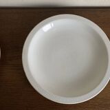 Set of 7 modernist flat plates Lunéville 1930 white earthenware