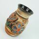 1960s bay ceramic vase multi-color relief flower decor model 94 17