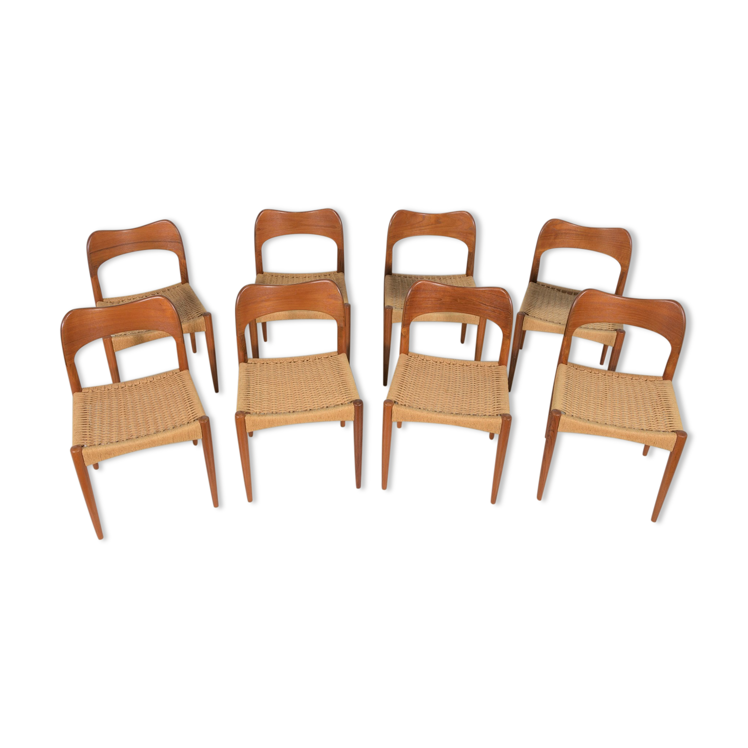 Danish Dining Chairs by Arne Hovmand-Olsen for Mogens Kold, 1960s, Set of 8