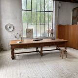 Solid walnut farmhouse castle table 1900 XXL