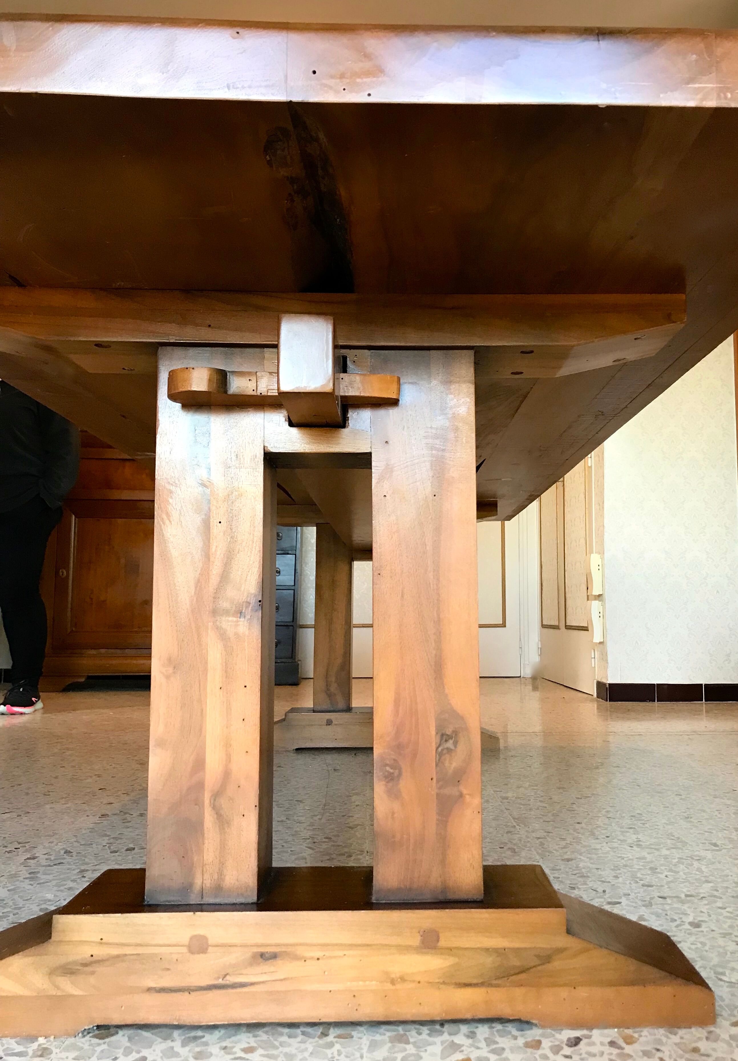 Dining table vintage solid wood refectory