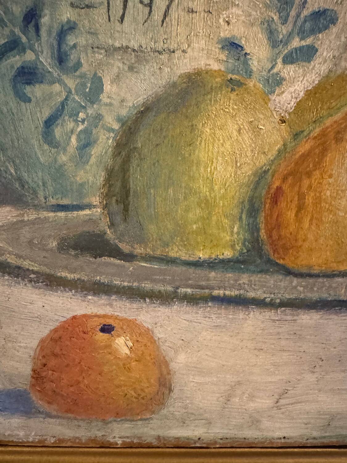 Still life with fruits, flowers and pheasant signed 20th century