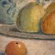 Still life with fruits, flowers and pheasant signed 20th century