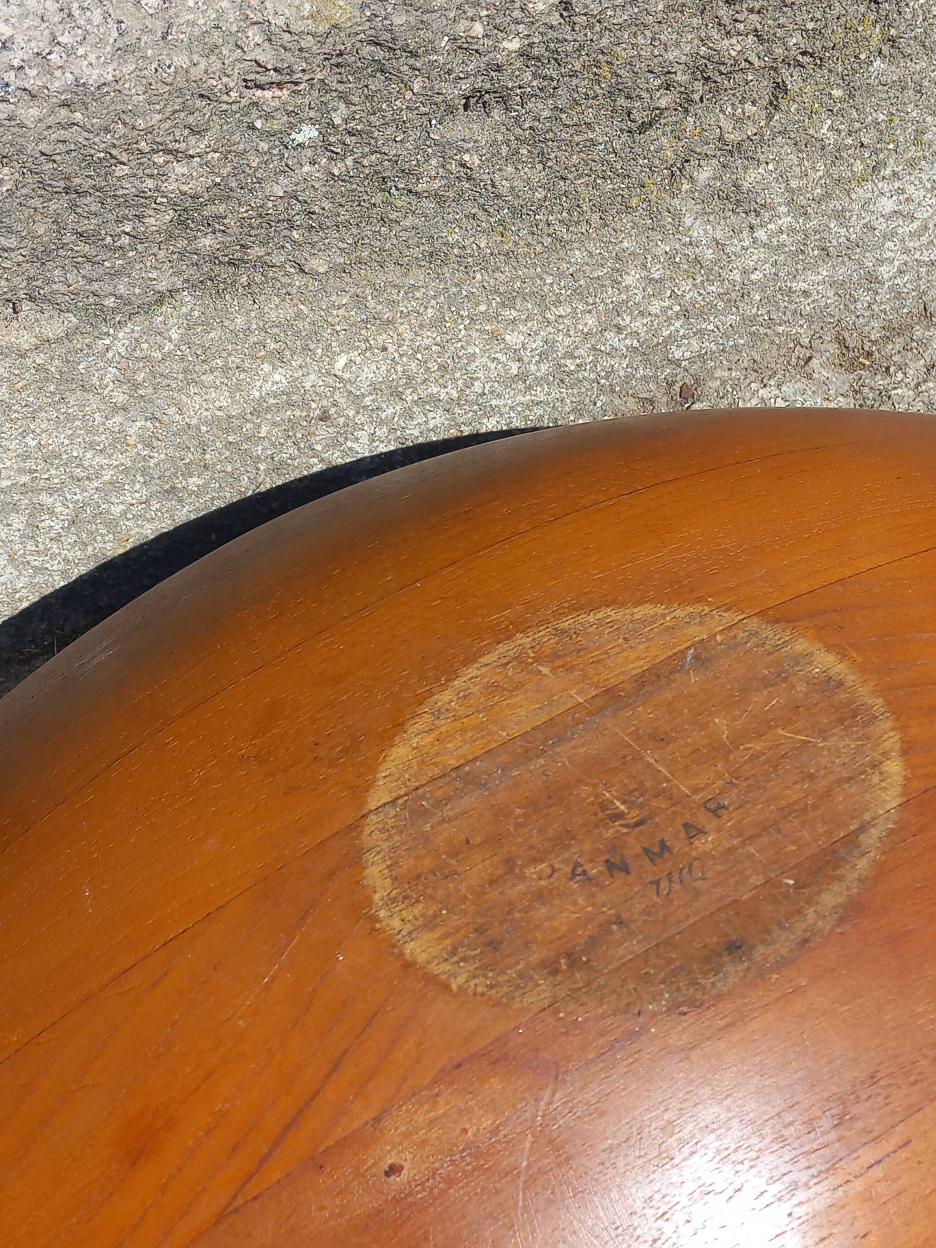 Scandinavian teak fruit bowl stamped from the 1950s.