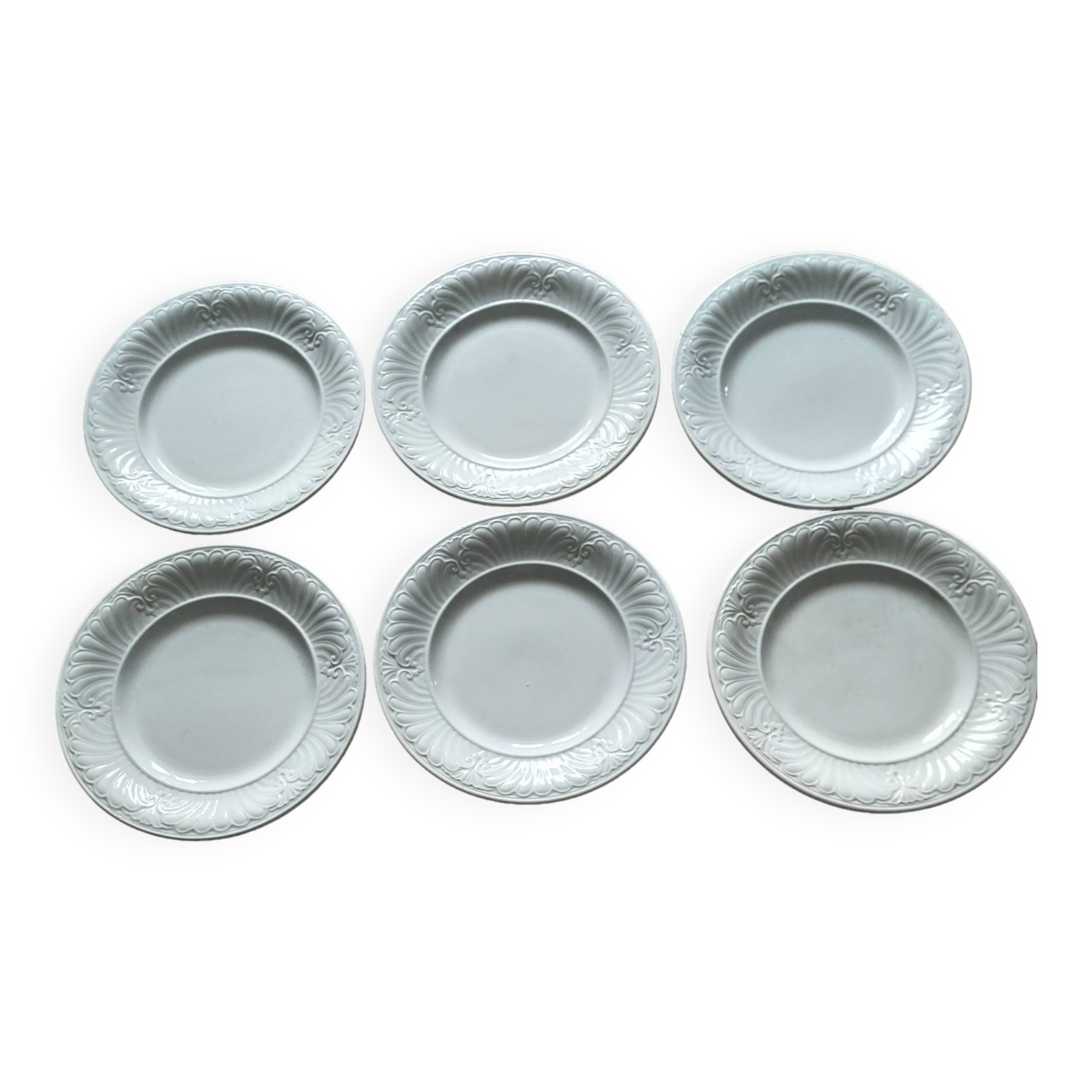 6 Creil and Montereau earthenware dessert plates