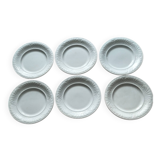 6 Creil and Montereau earthenware dessert plates
