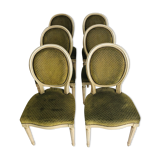 Lot of 6 chairs louis XVI style medallions