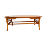 Wood and rattan coffee table