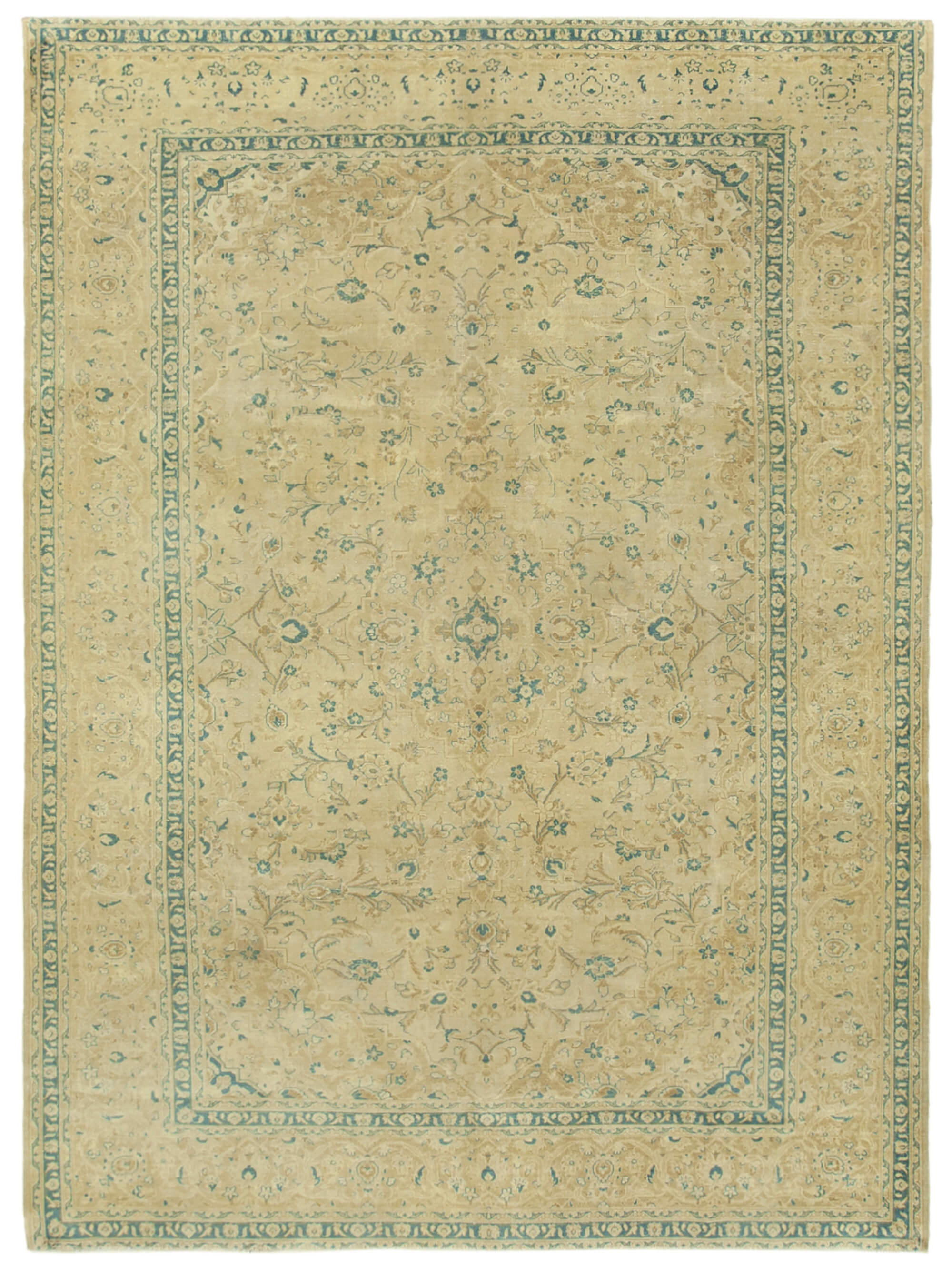 Handmade Oriental Vintage 247 cm x 326 cm Beige Wool Carpet