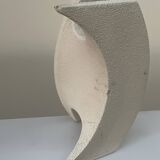 white vase Sculptural Wave -Ceramic - Roberto Rigon - Italy - 1960-70