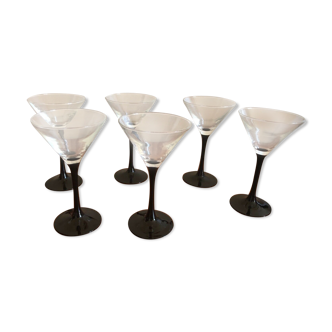 6 verre à pied noir