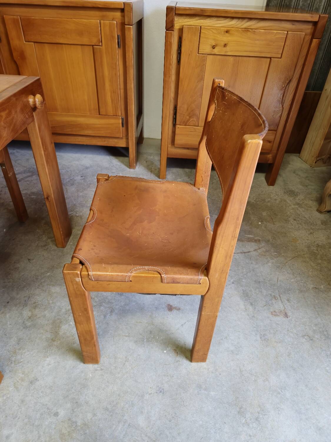 Dining room set table and 6 chairs Maison Regain in Elm