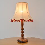 Lampe de table en bois du milieu du siècle, années 1970.