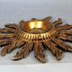 Small vintage golden wood sun mirror 50s 25x3.5 cm Good condition B537