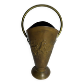Vintage umbrella stands in solid brass and copper – Relief decoration