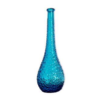 Italian Empoli vase in blue bubble glass