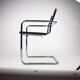 Paire de chaises Matteo Grassi MG5 cuir noir et chrome