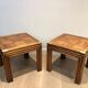 Pair of wooden and brass sofa ends