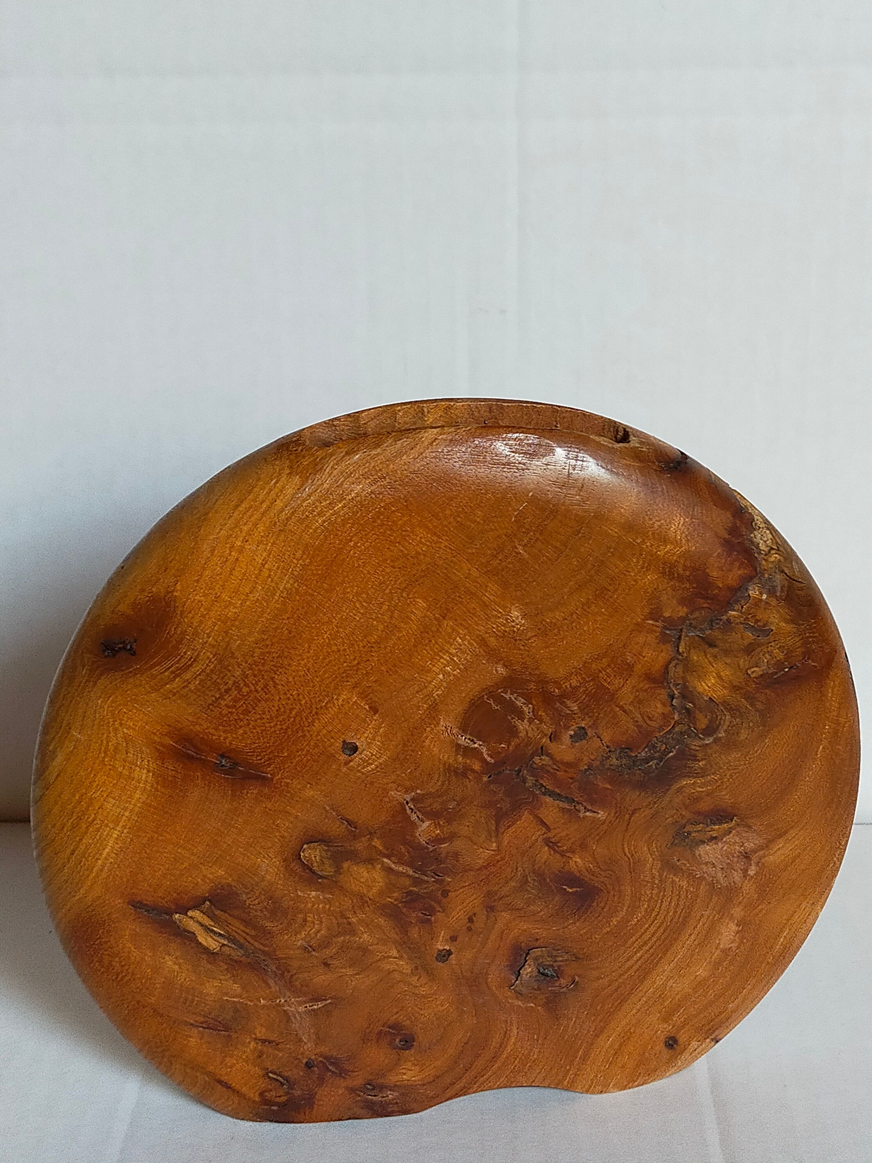 Solid wood vase vintage elm magnifying glass