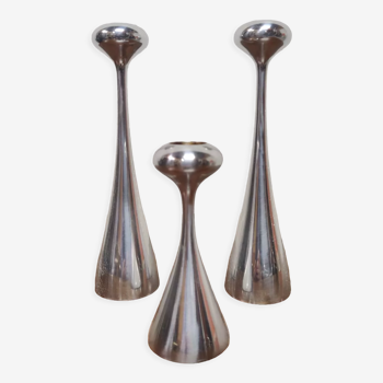Set of 3 Alessi candle holders