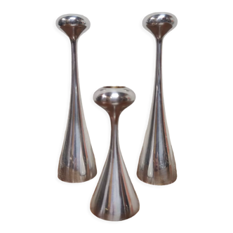 Set of 3 Alessi candle holders