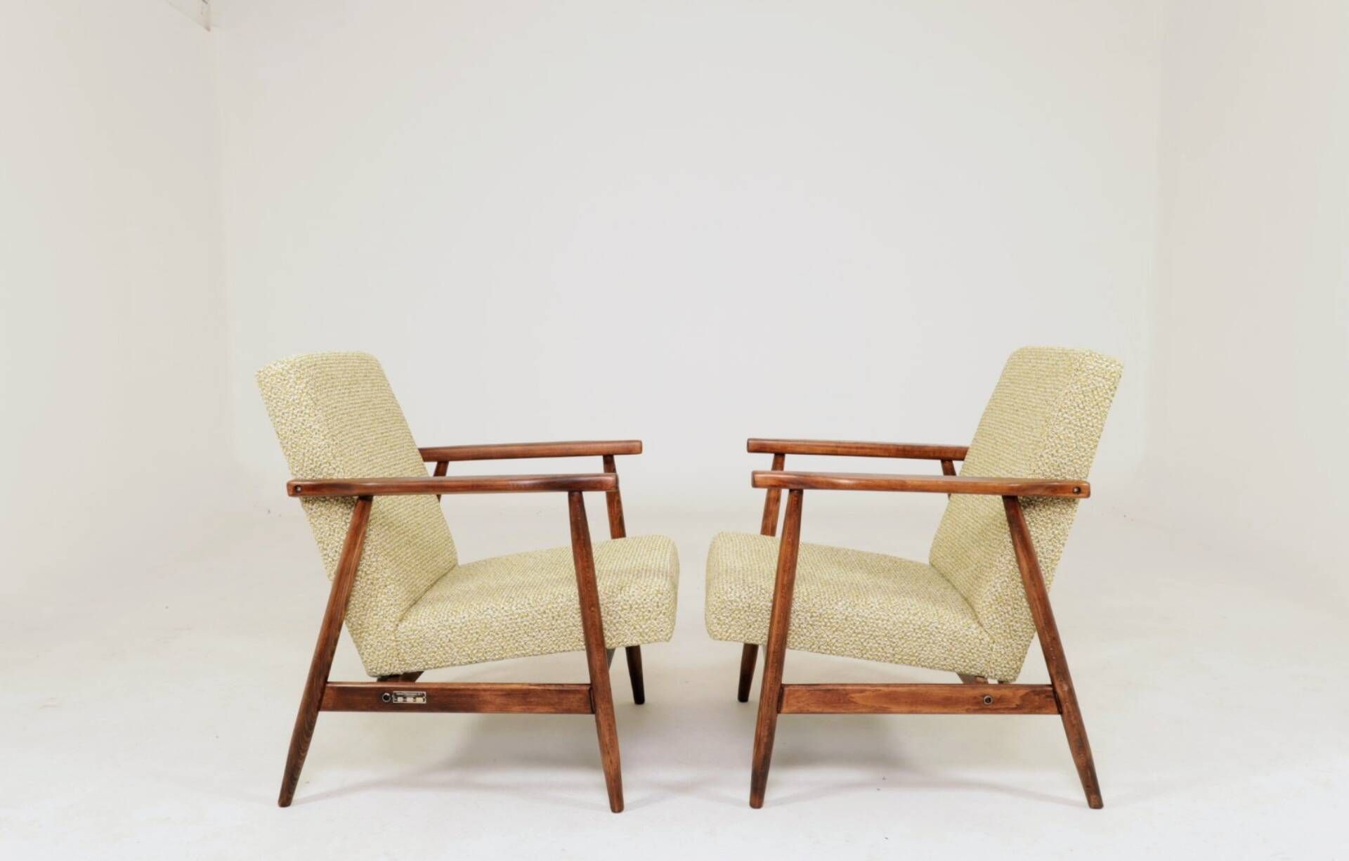 Pair de fauteuils vintage vert nebula 1970s