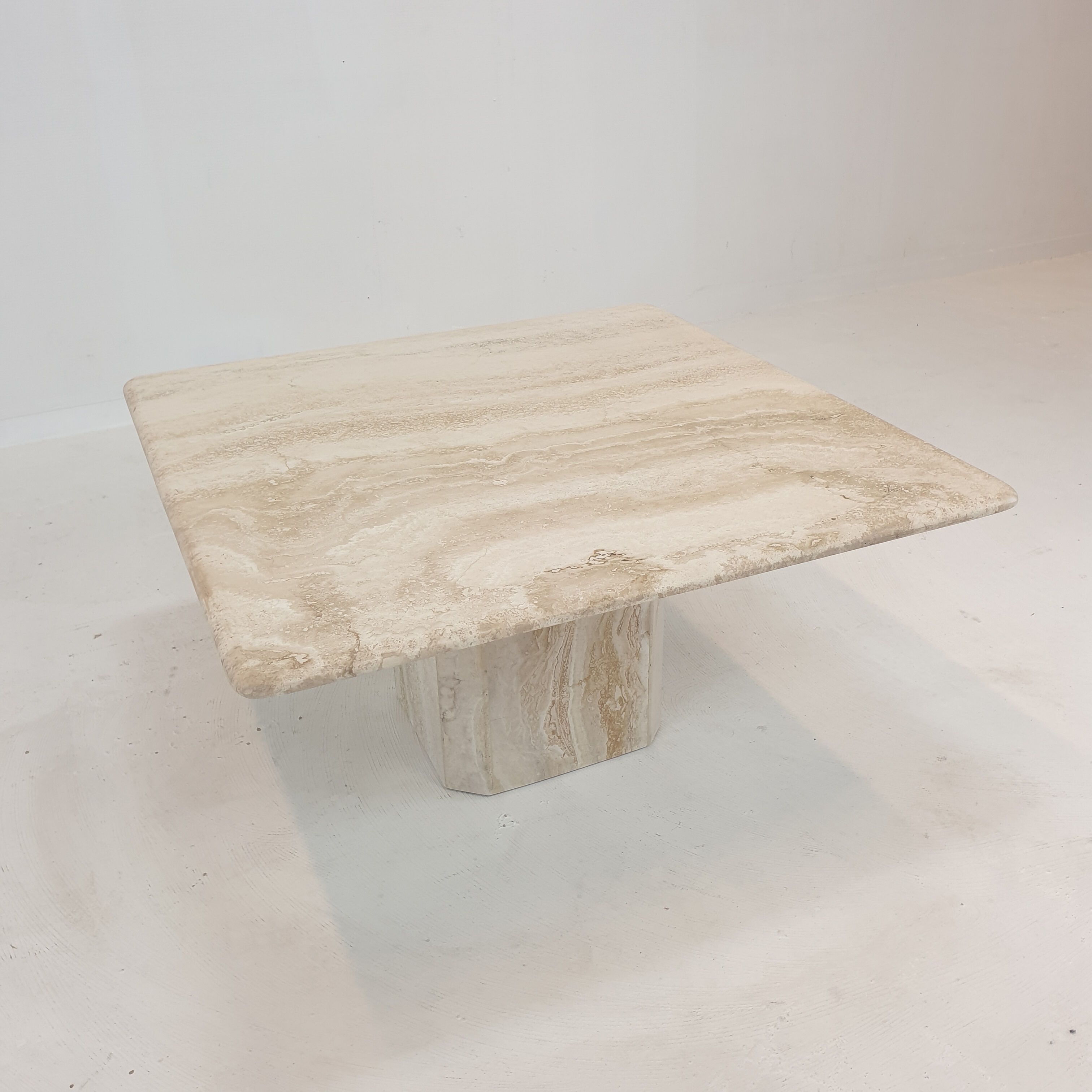 Italian travertine coffee table, 1980's