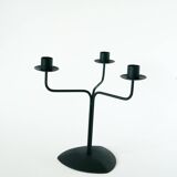 Three-light wrought iron candle holder, Minimalist, Vintage