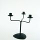 Three-light wrought iron candle holder, Minimalist, Vintage