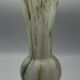 Vase in white opaline blown glass and green, yellow, blue polychrome shades