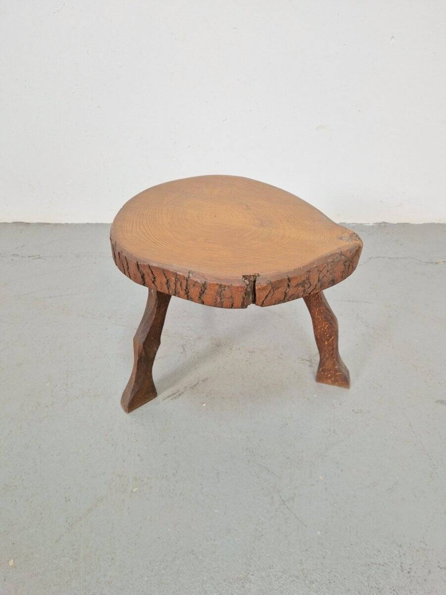 Mid-Century Brutalist Tree Trunk Side Table, 1960s