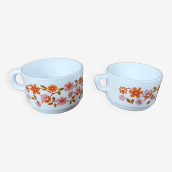 Tasses Arcopal fleur coquelicot