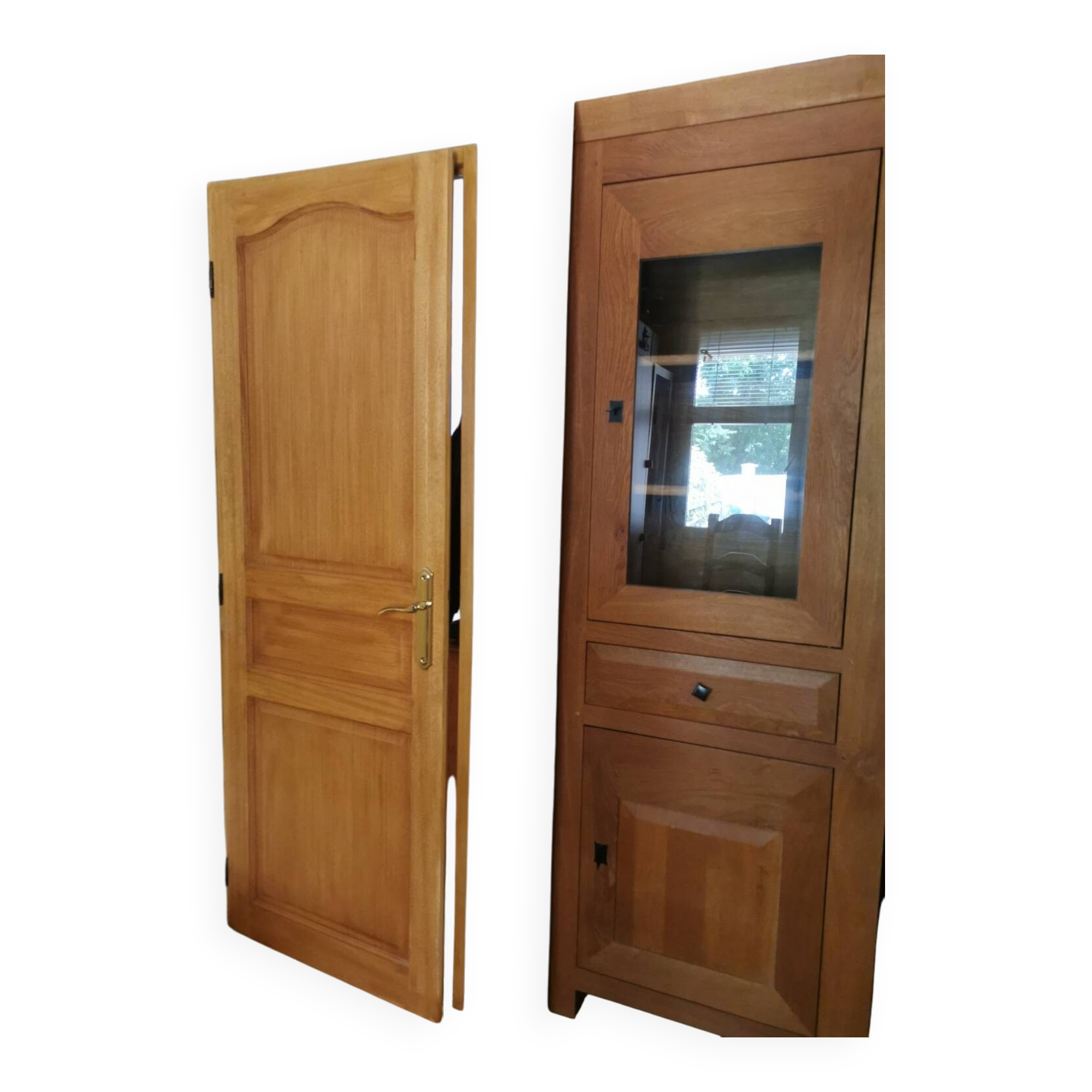 Glass library in solid oak