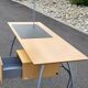 Jean Nouvel desk, Ligne Roset edition, with its original lamp, created for Relais & Châteaux in 1980.