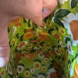 Panier en osier années 70