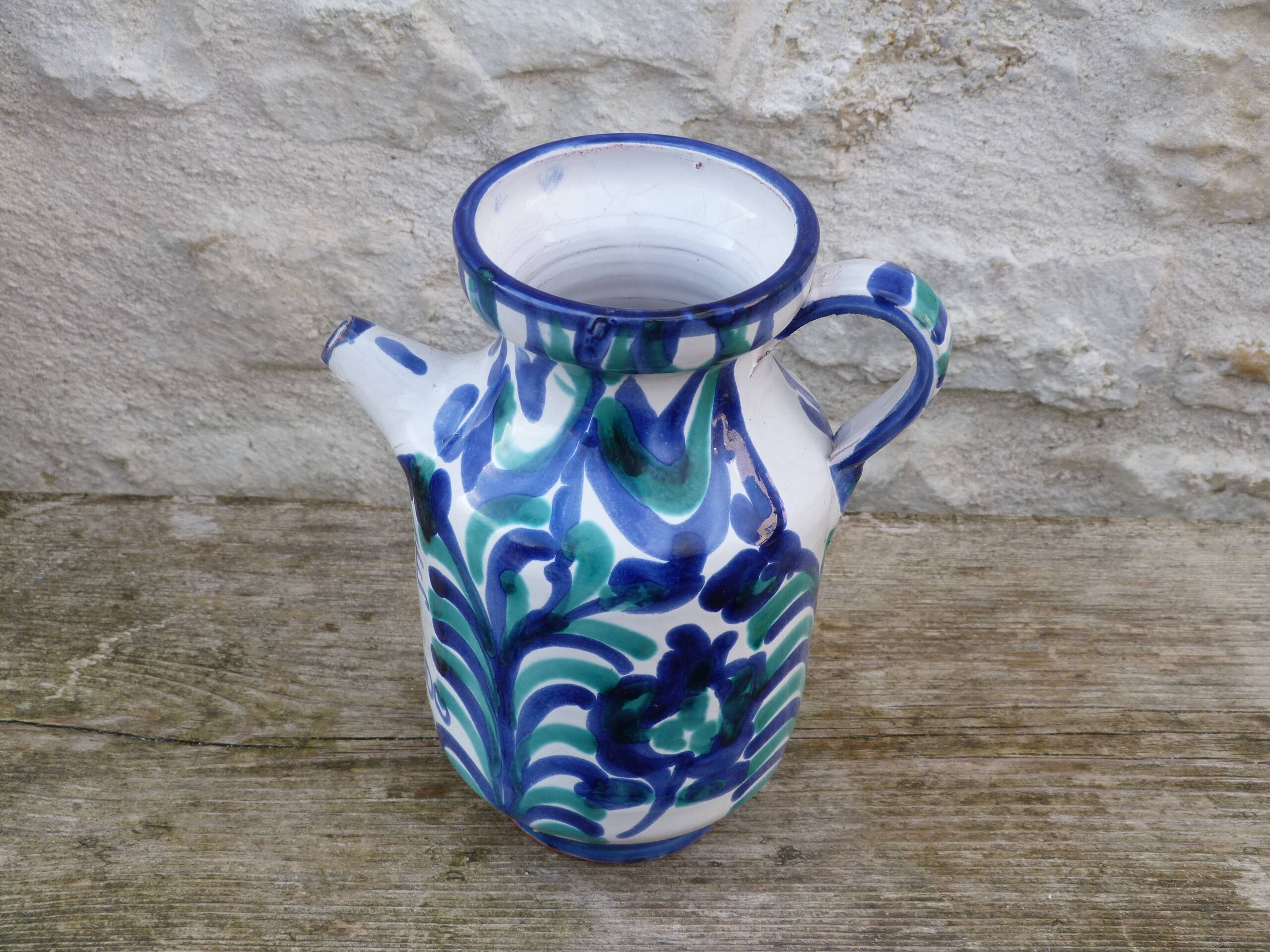 Vintage blue ceramic jug