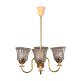 Lustre vintage 4 lumières brocante plafonnier