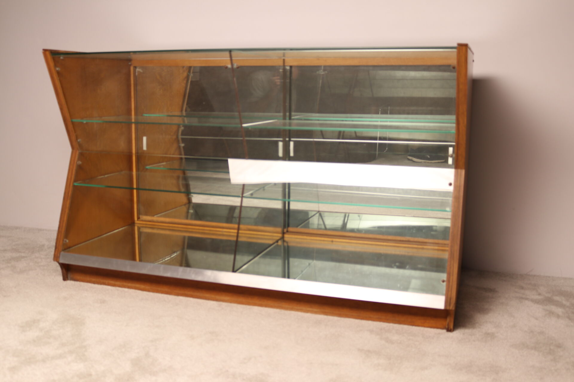Vintage diamond shaped display cabinet - Belgium 1950's