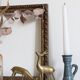 Cerf et biche en laiton vintage