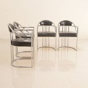 4 chaises italiennes en cuir imitation crocodile 80's