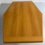 Antique octagonal solid wood extendable table, Girsberger design