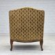 1950s, Danish relax chair, furniture velour, carved ash wood.